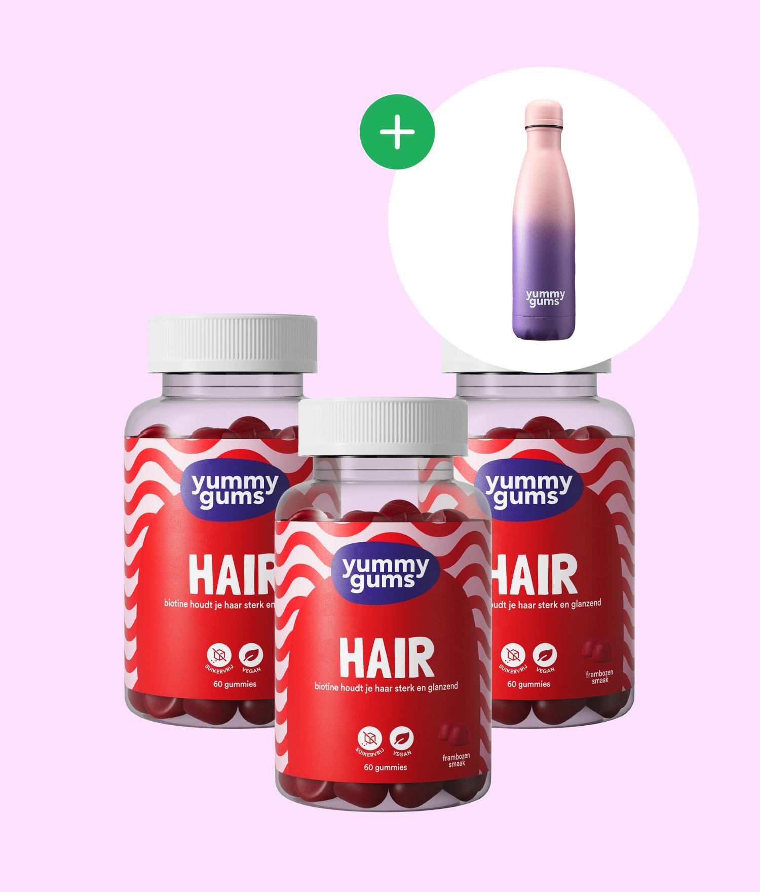 3x Hair + Gratis Thermosfles